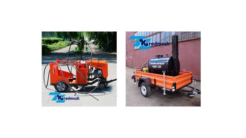 Розлив бітумної емульсії при влаштуванні асфальтобетонного покриття