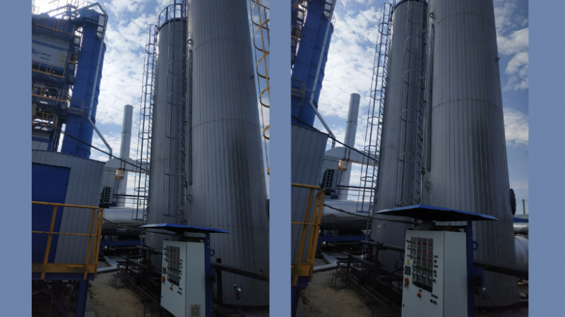 Vertical bitumen storage tank