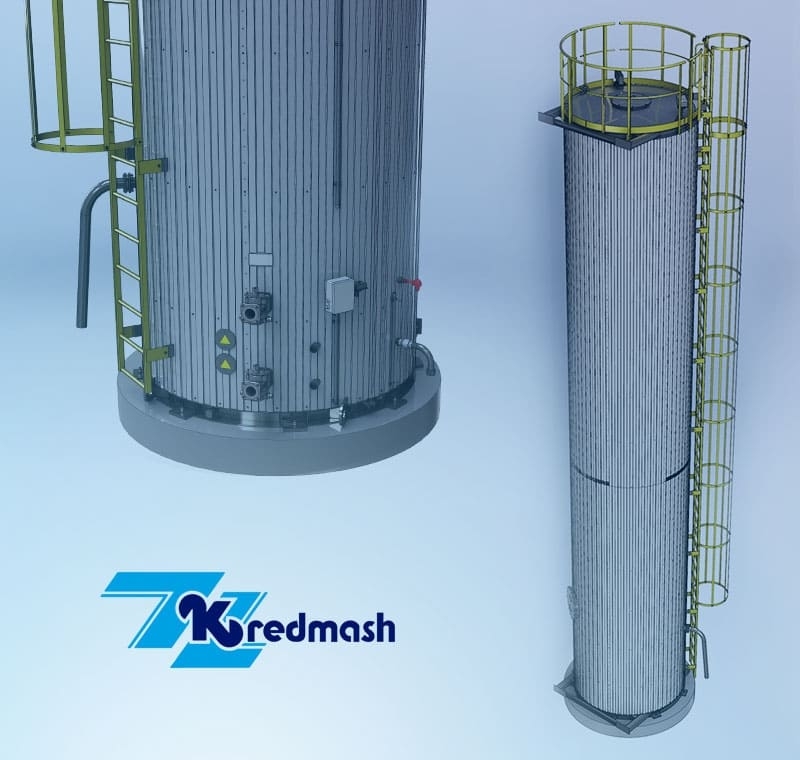 Vertical bitumen storage tank